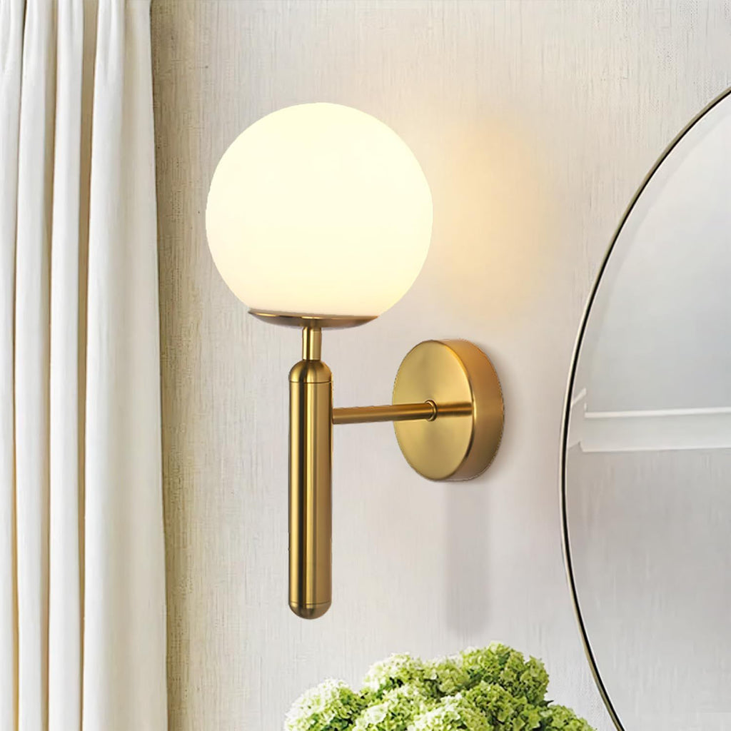 Mid-Century Globe Wall Sconce with Reversible Orientation