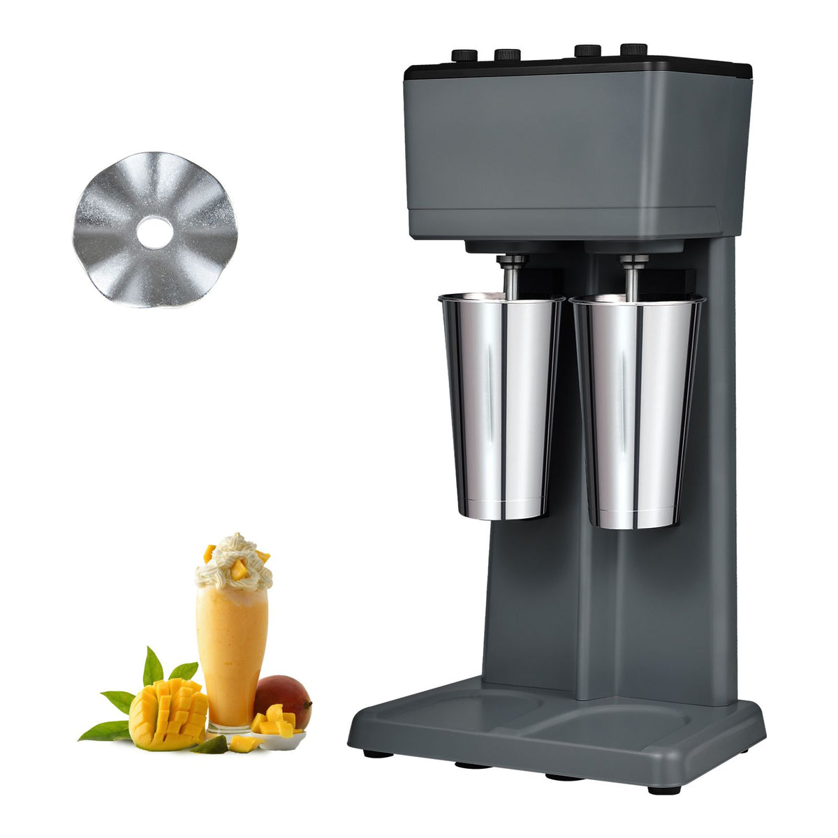 Double Head Milkshake Maker with 3 Speeds and Timer for Home or Commercial Use