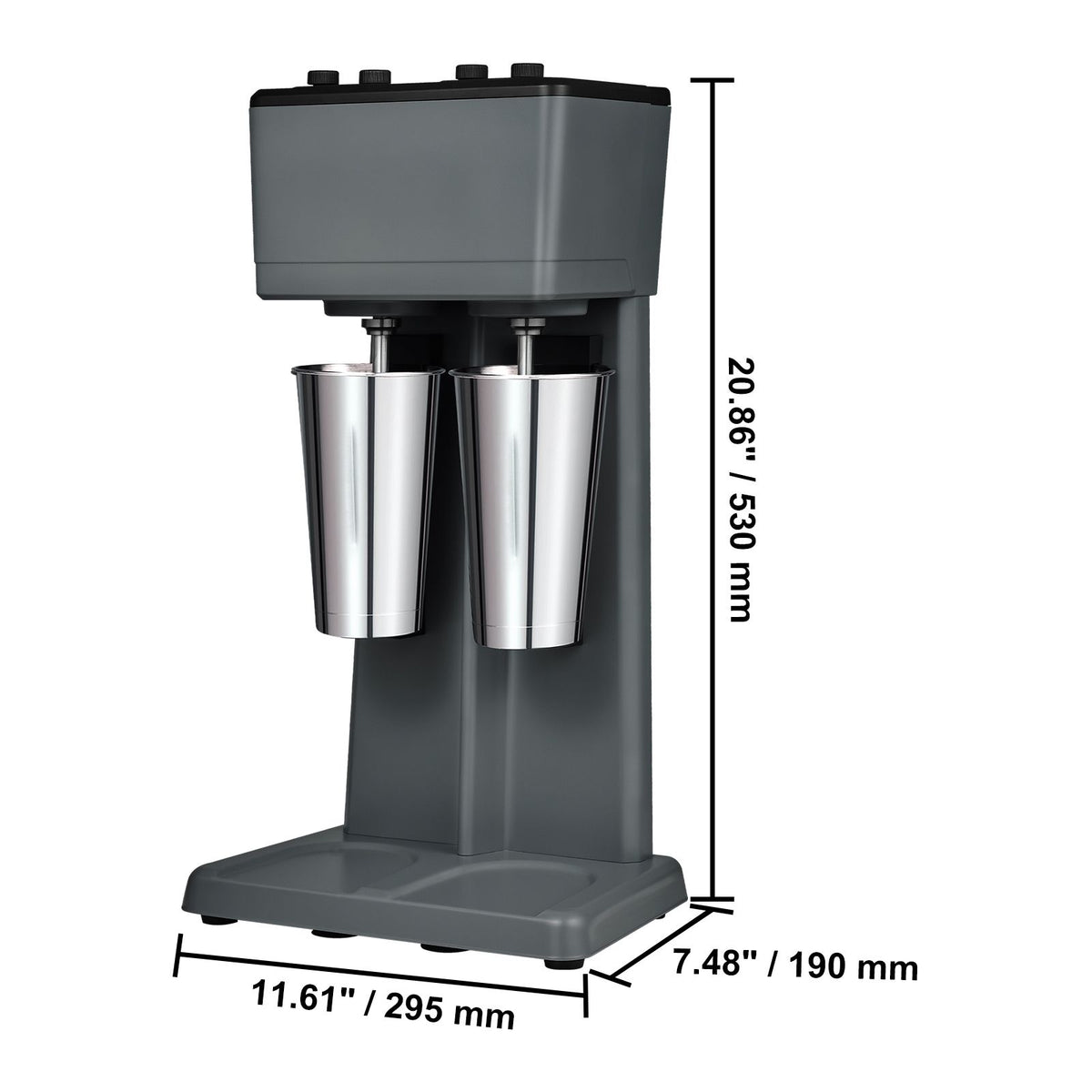 Double Head Milkshake Maker with 3 Speeds and Timer for Home or Commercial Use