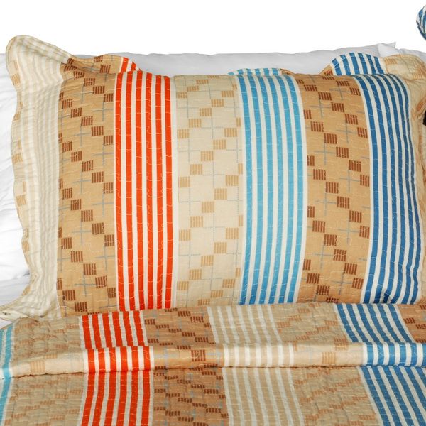 Million Miles Striped Vermicelli-Quilted Bedding Set