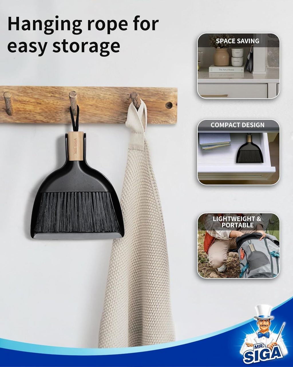 Compact Dustpan and Brush Set for Home Cleaning