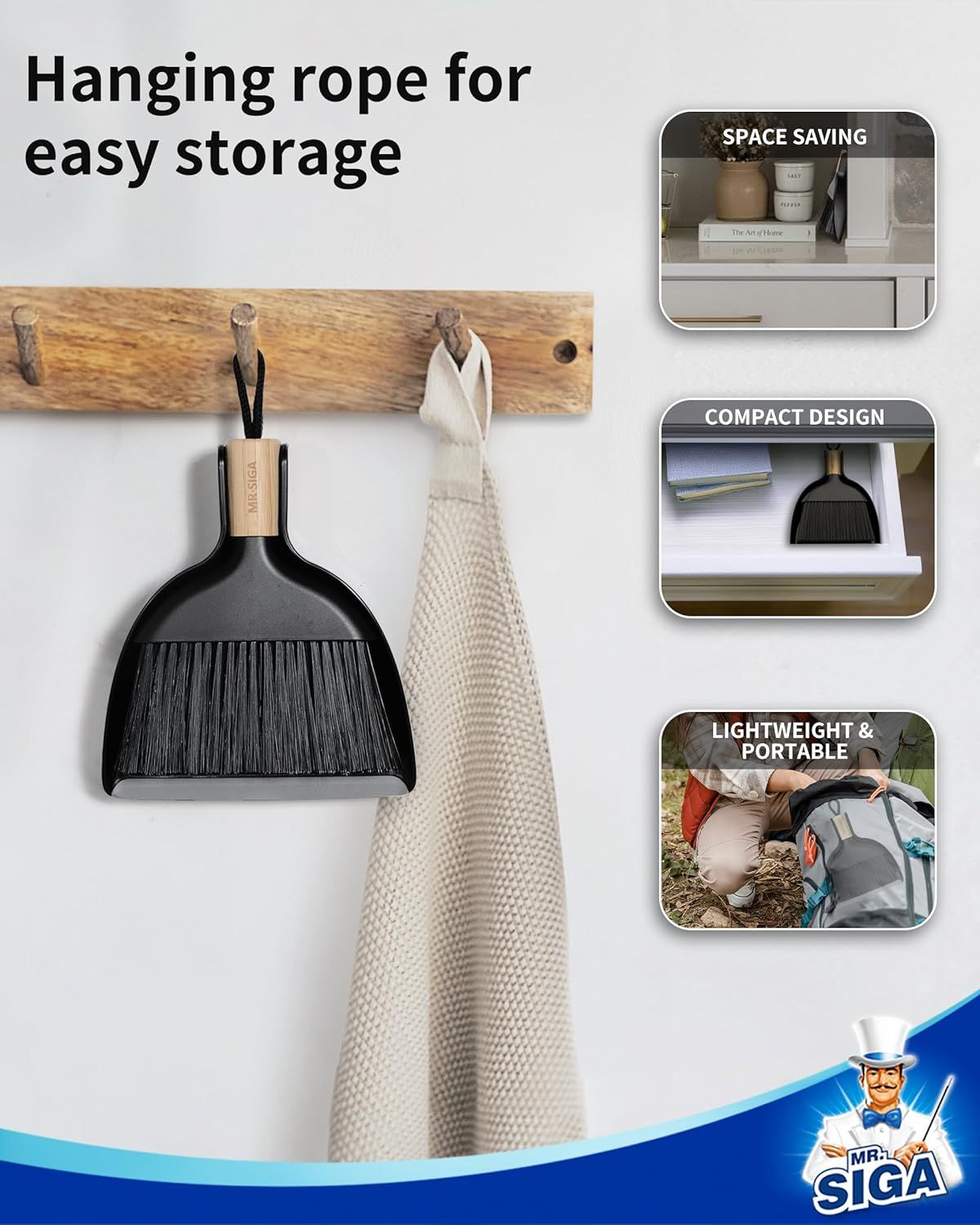 Compact Dustpan and Brush Set for Home Cleaning