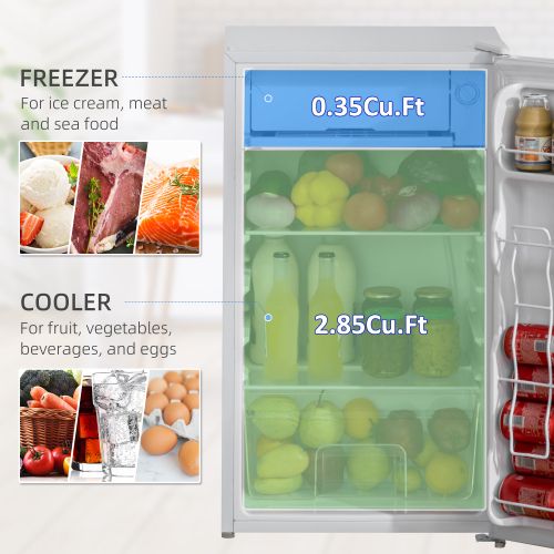 Compact Mini Fridge with Freezer and Adjustable Thermostat