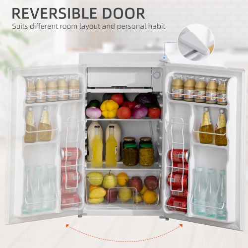 Compact Mini Fridge with Freezer and Adjustable Thermostat