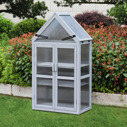 Mini Greenhouse Kit – Adjustable Shelving, Roof Panels, Wall Brackets for Patio & Garden