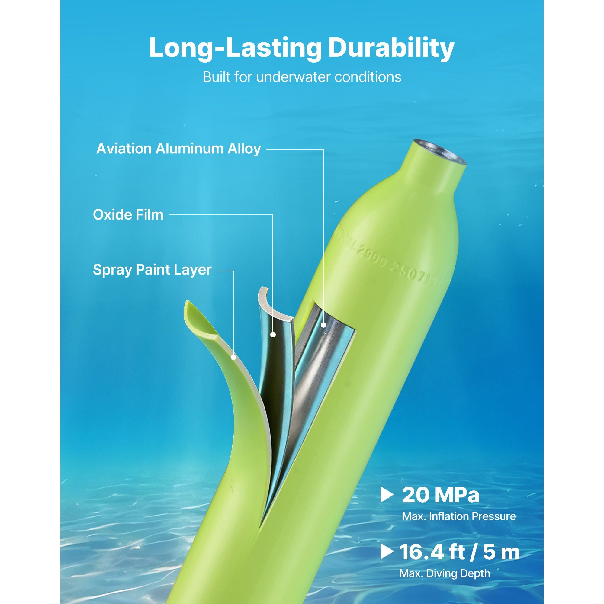 0.5L Portable Mini Scuba Tank for Underwater Breathing and Snorkeling