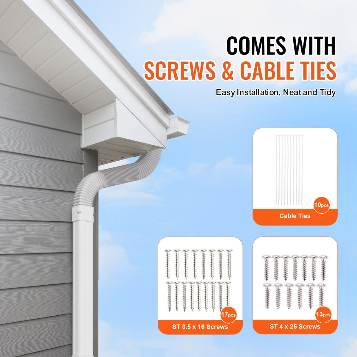 Mini Split Line Set Cover 3- x, PVC Decorative Pipe Cover