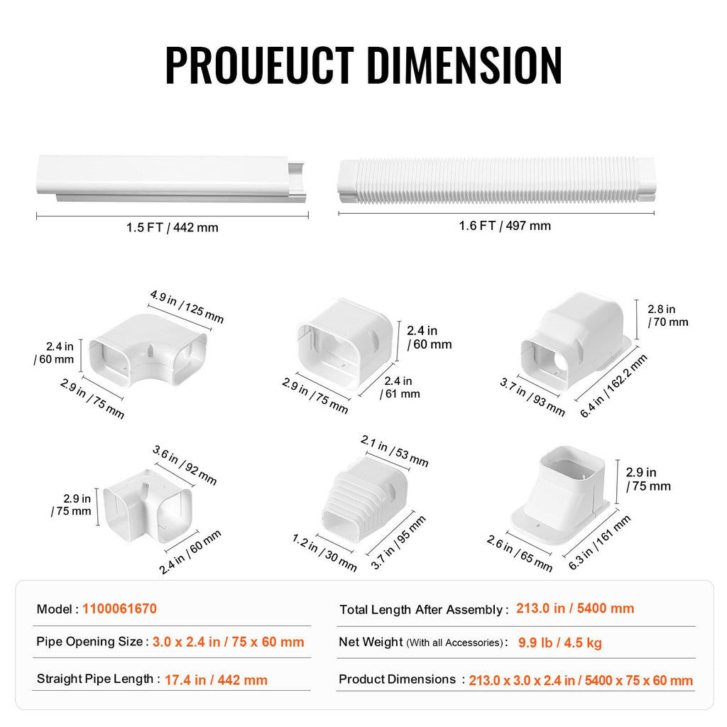 Mini Split Line Set Cover – Complete Installation Kit for Air Conditioner