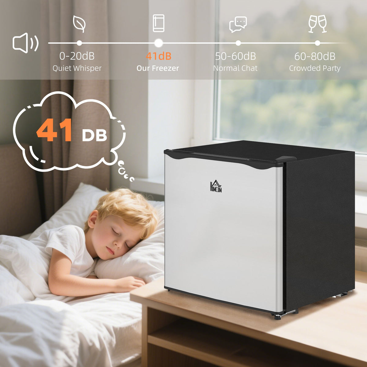 Compact Upright Freezer with Adjustable Temperature and Removable Shelf