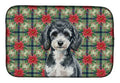 Miniature Parti Poodle Christmas Dish Drying Mat