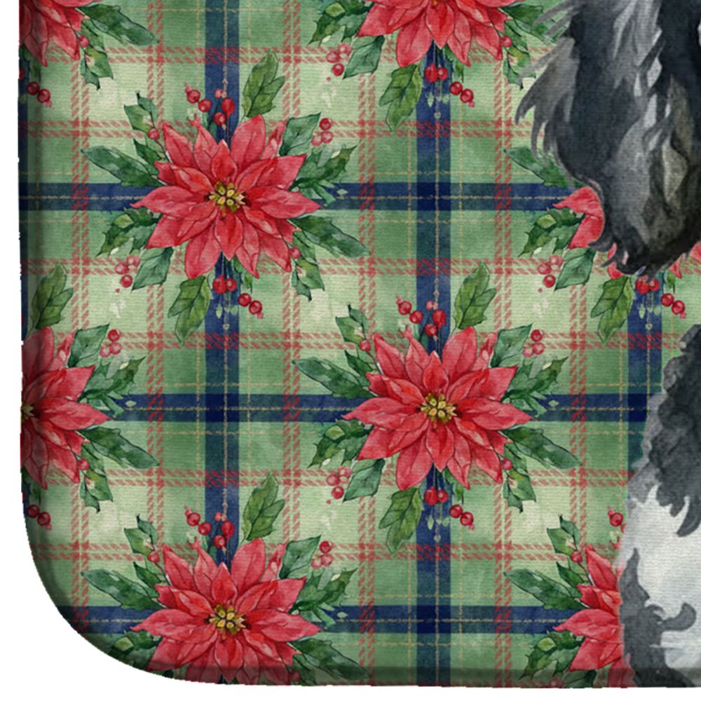 Miniature Parti Poodle Christmas Dish Drying Mat