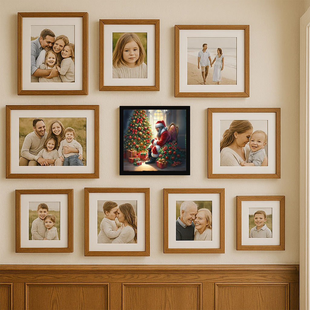Miniature Pinscher and Santa Christmas Wall Art