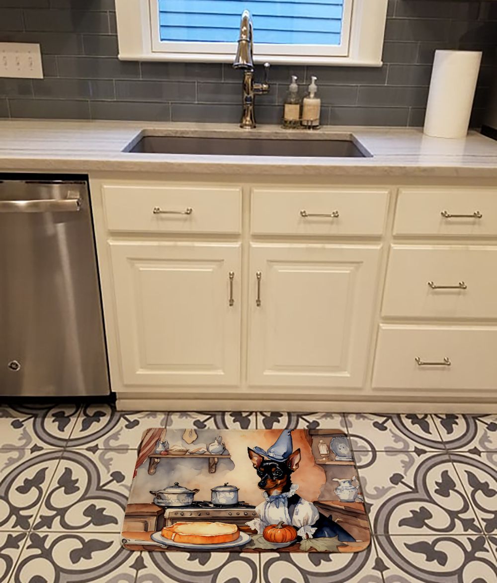 Miniature Pinscher Fall Pumpkin Kitchen Mat