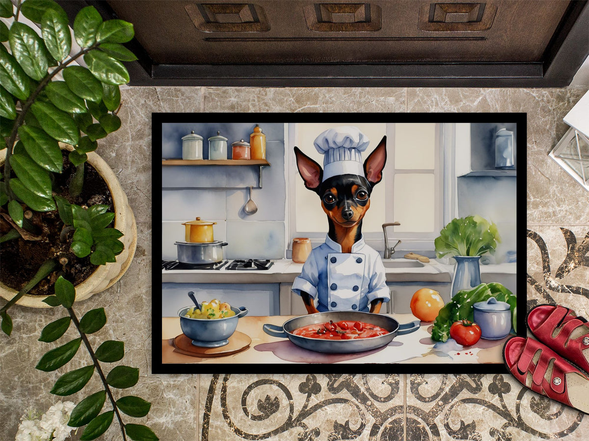 Miniature Pinscher Chef Indoor-Outdoor Doormat