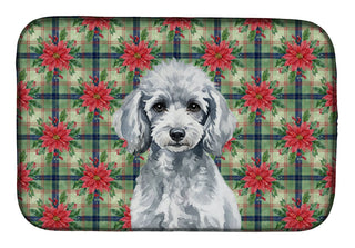 Miniature Silver Poodle Christmas Dish-Drying Mat