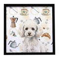 Miniature White Poodle Coffee Bar Framed Art