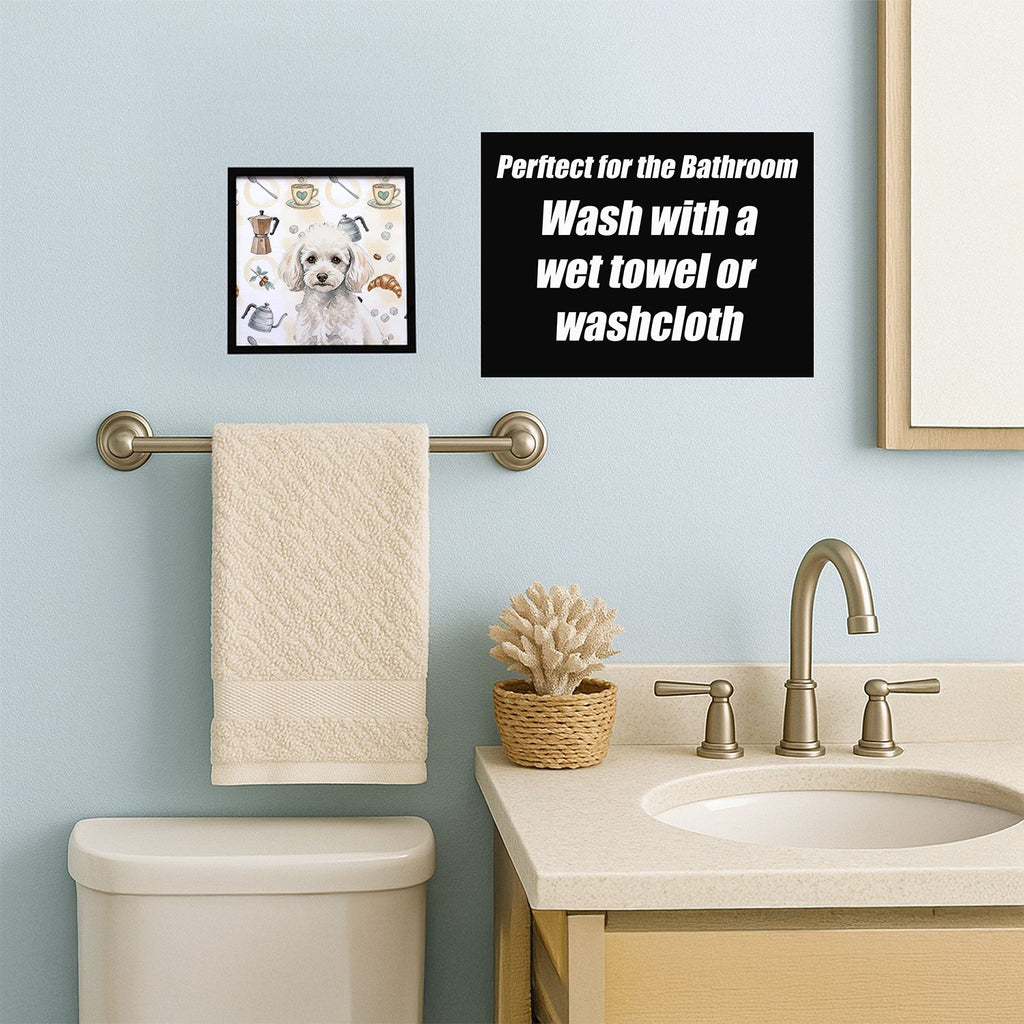 Miniature White Poodle Coffee Bar Framed Art