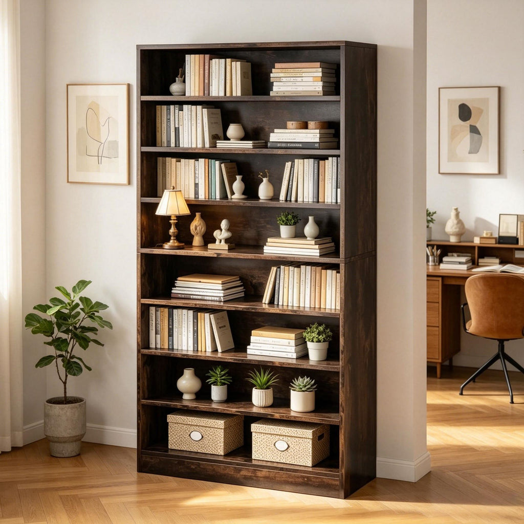 Minimalist Space-Saving Bookshelf for Flexible Display