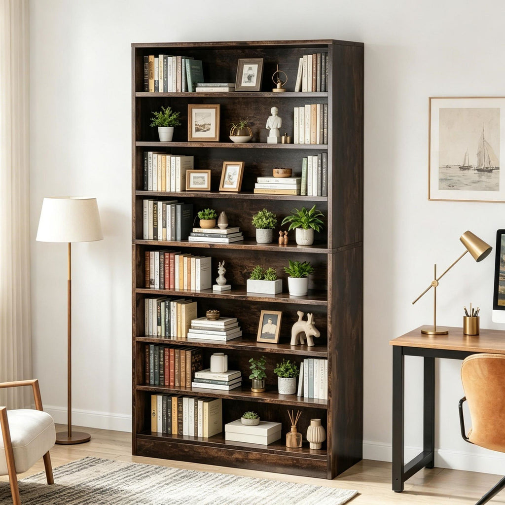 Minimalist Space-Saving Bookshelf for Flexible Display