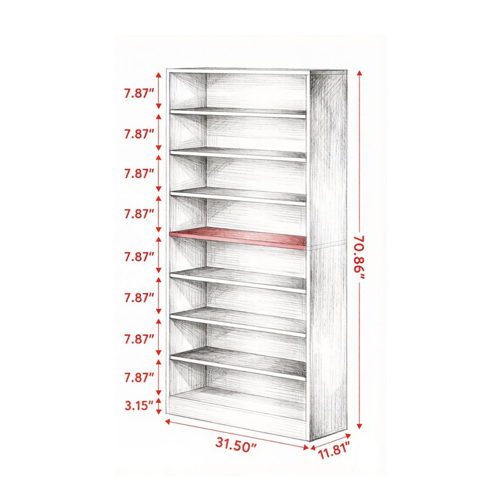 Minimalist Space-Saving Bookshelf for Flexible Display