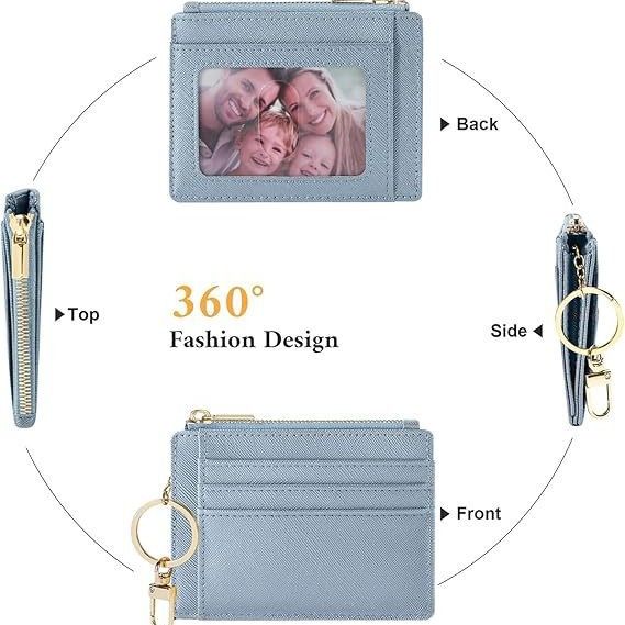 Minimalist Mini Wallet with Wrist Lanyard and Key Ring