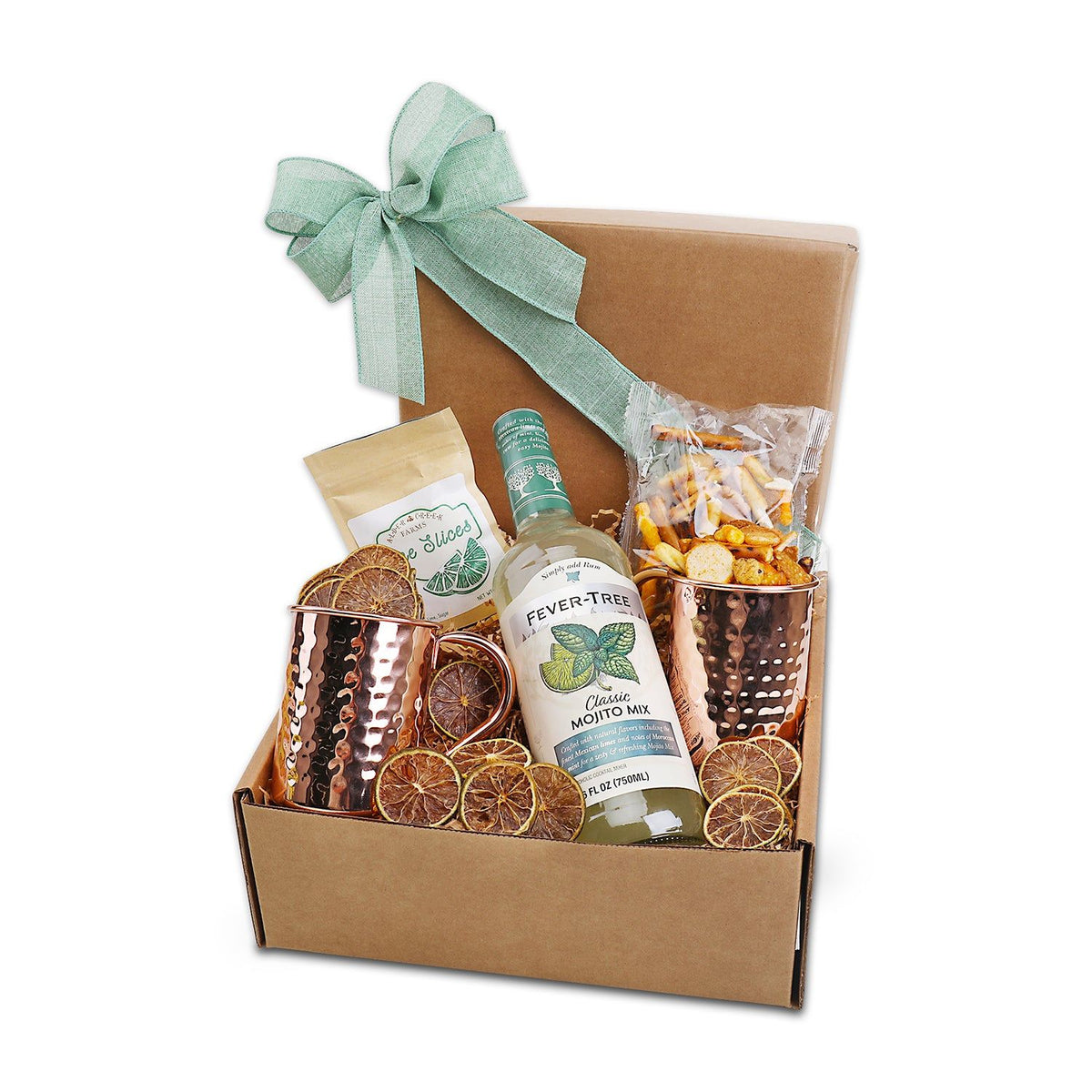 Minty Mojito Delight Gift Box – Refreshing Cocktail Kit with Copper Mugs