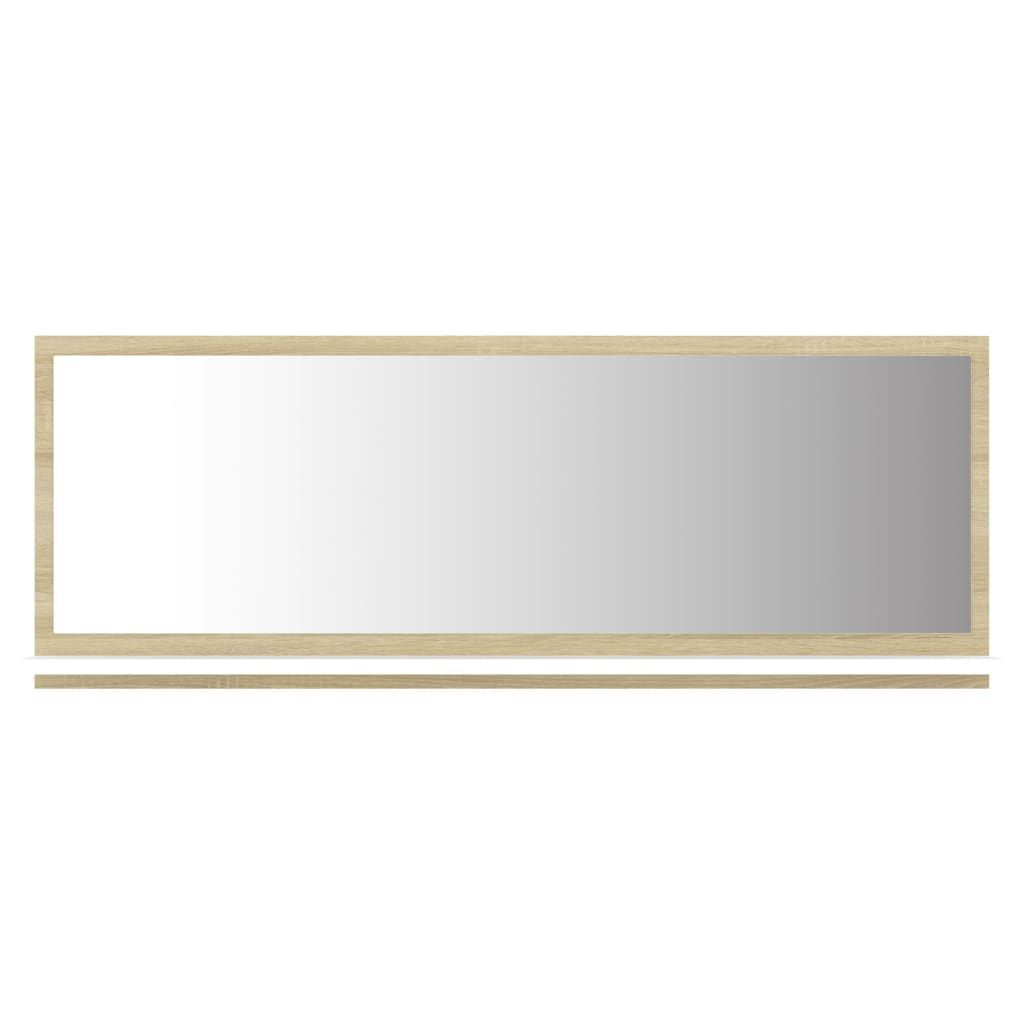White and Sonoma Oak Wall-Mounted Mirror Cabinet