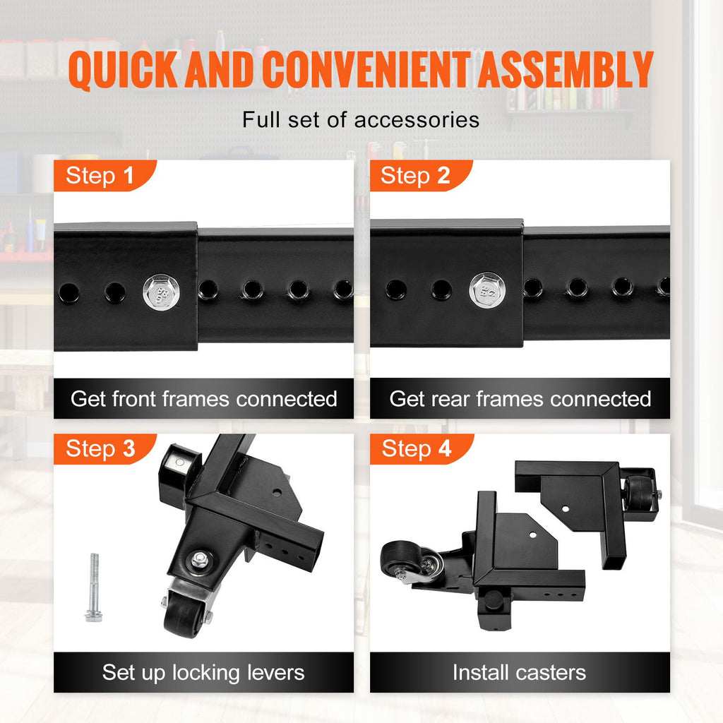 Adjustable Universal Mobile Base with Locking Swivel Wheels