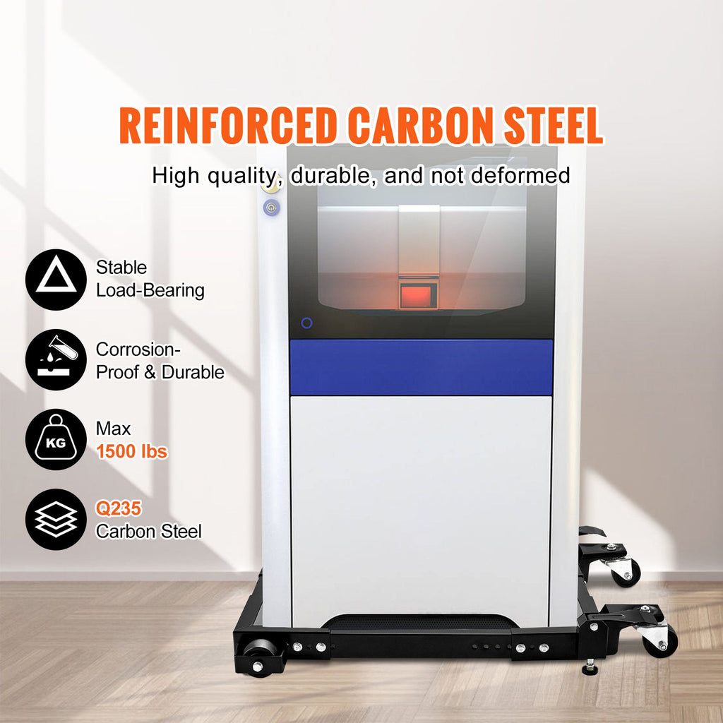 Adjustable Universal Mobile Base with Locking Swivel Wheels