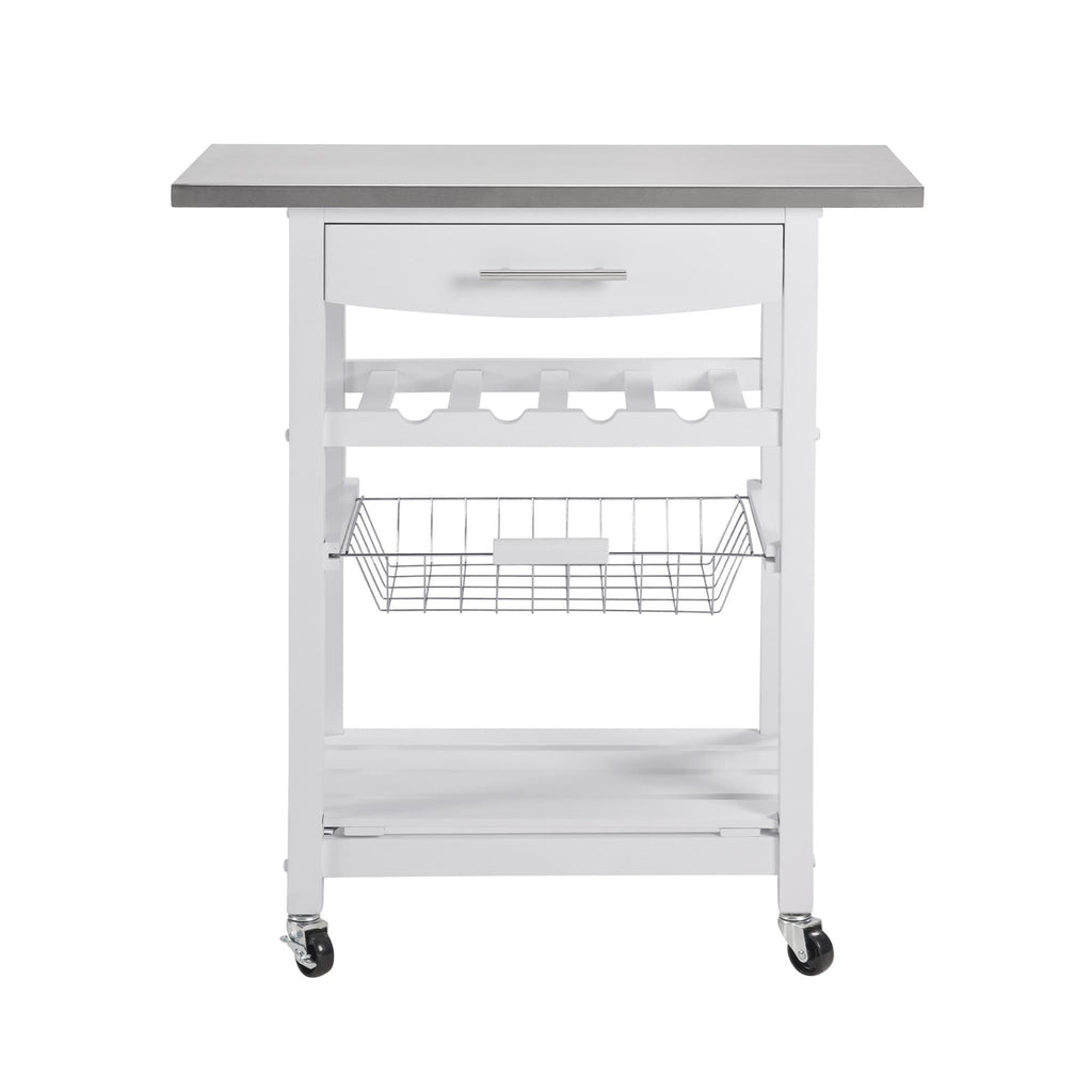 Mobile Kitchen Island with Drawer and Rolling Storage