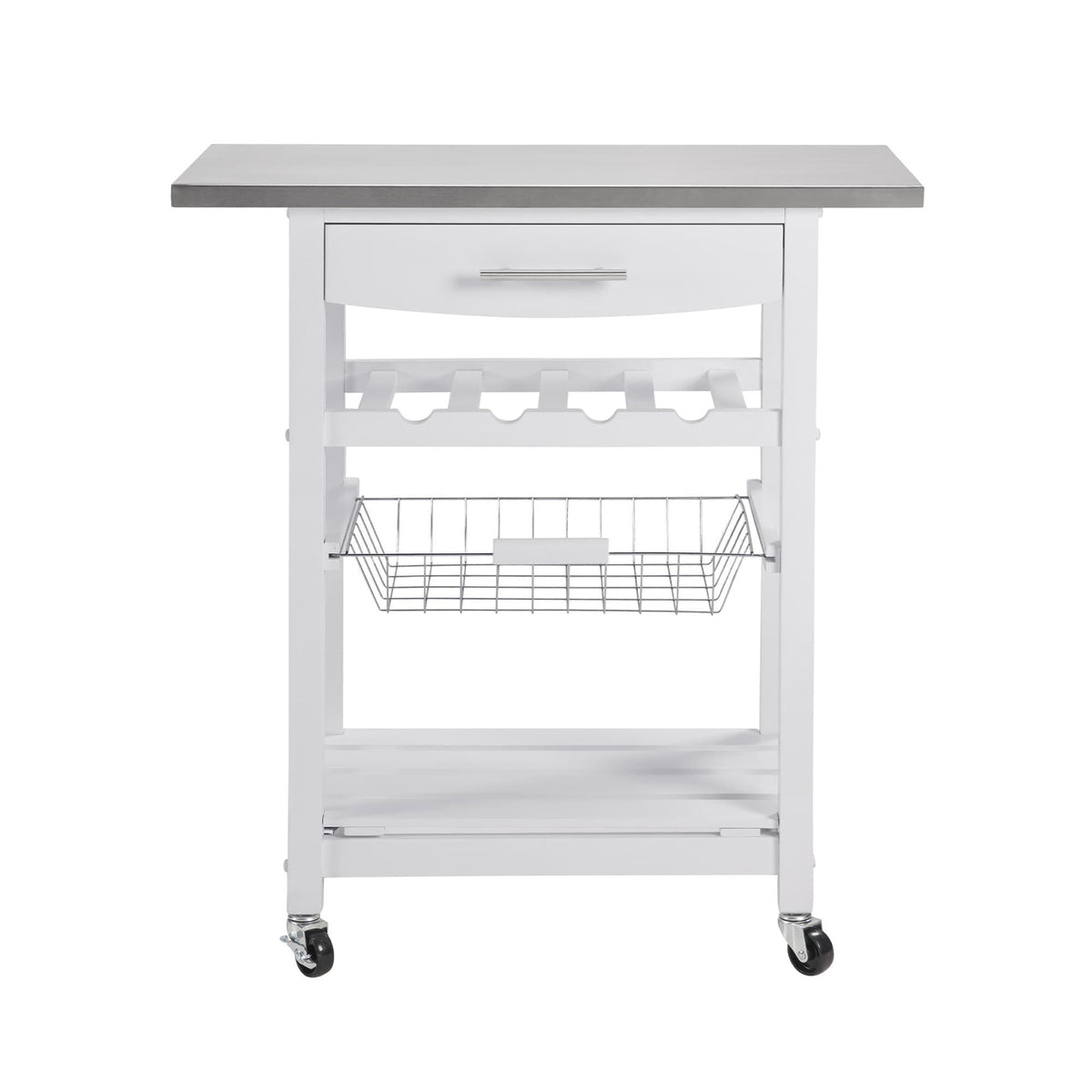 Mobile Kitchen Island with Drawer and Rolling Storage