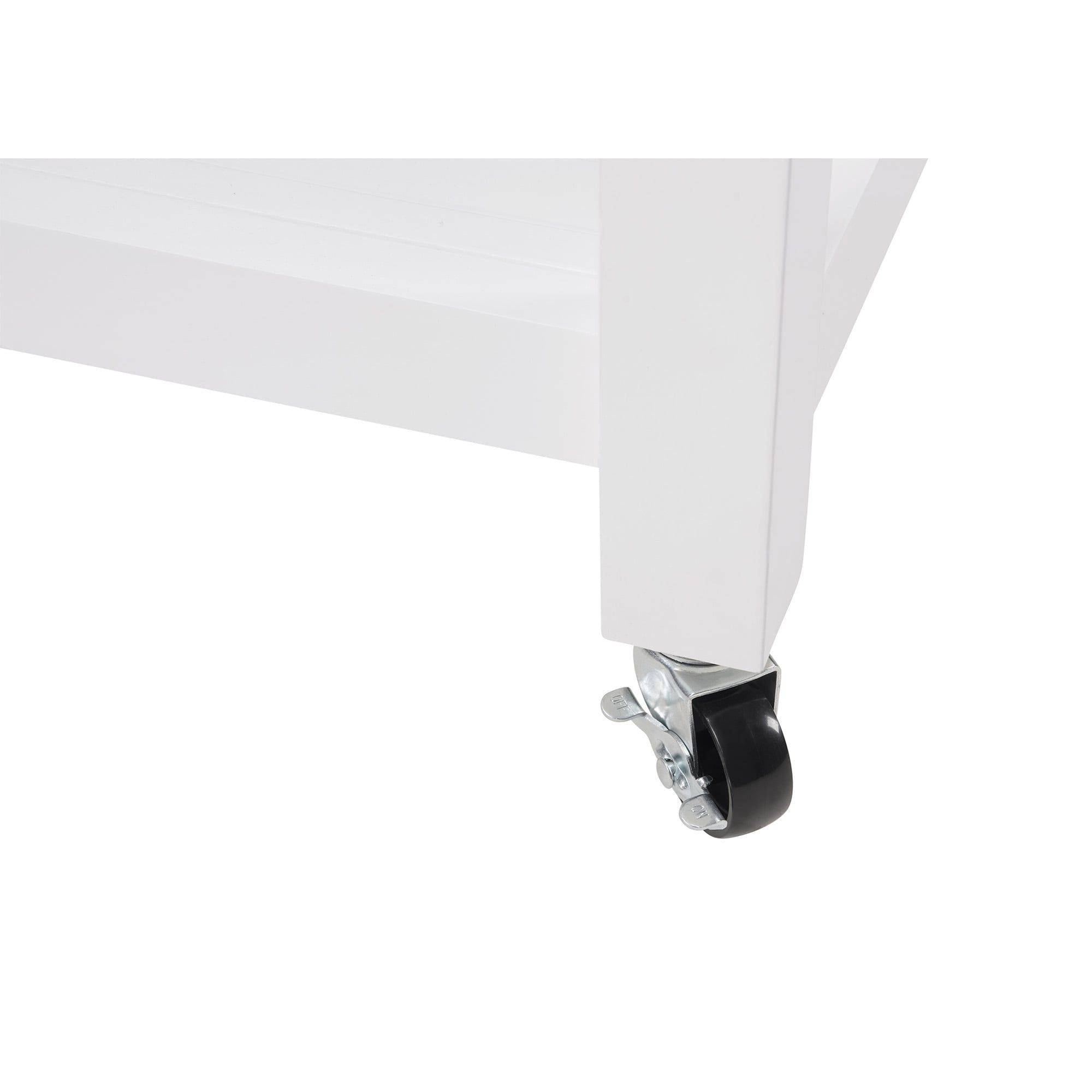 Mobile Kitchen Island with Drawers and Ventilated Bins