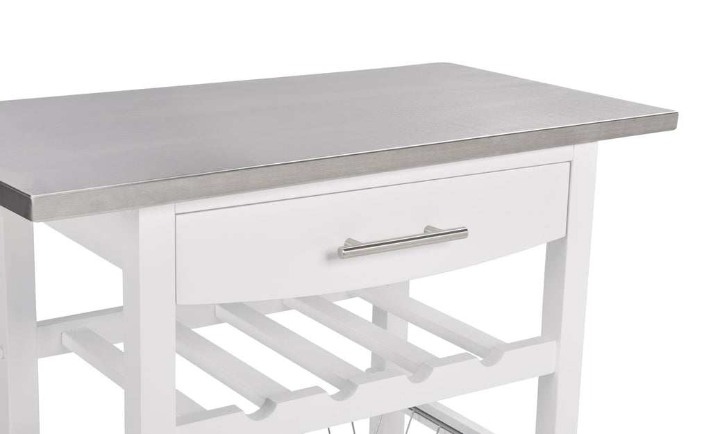 Mobile Kitchen Island with Drawer and Rolling Storage