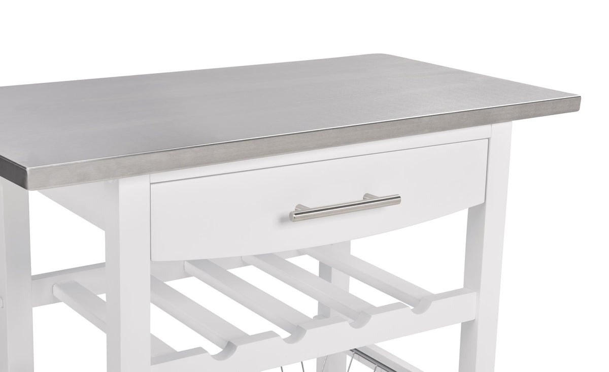 Mobile Kitchen Island with Drawer and Rolling Storage