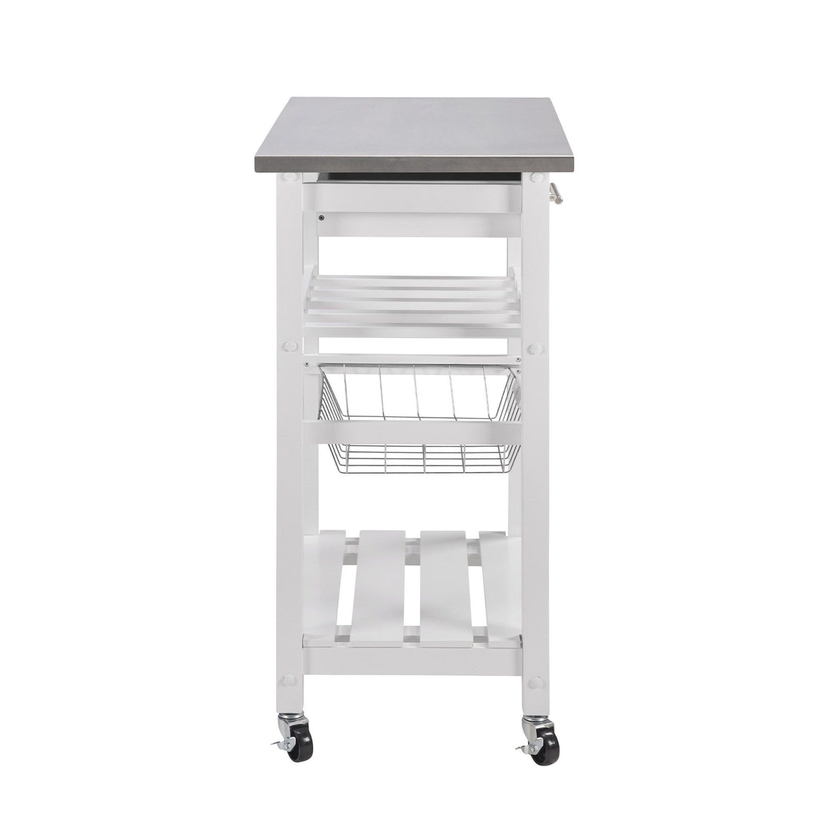 Mobile Kitchen Island with Drawer and Rolling Storage
