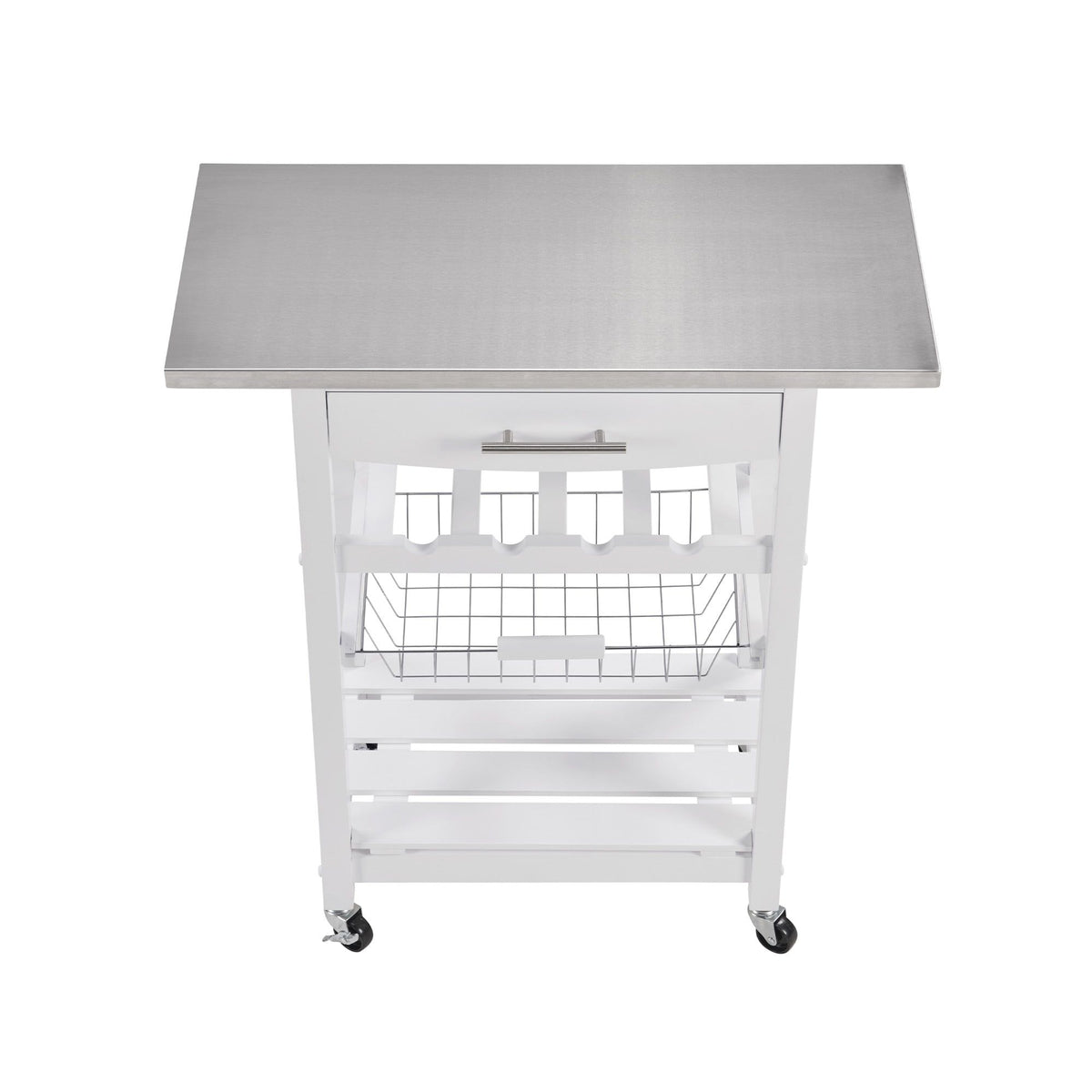 Mobile Kitchen Island with Drawer and Rolling Storage