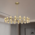 Modern Gold Round Crystal Chandelier