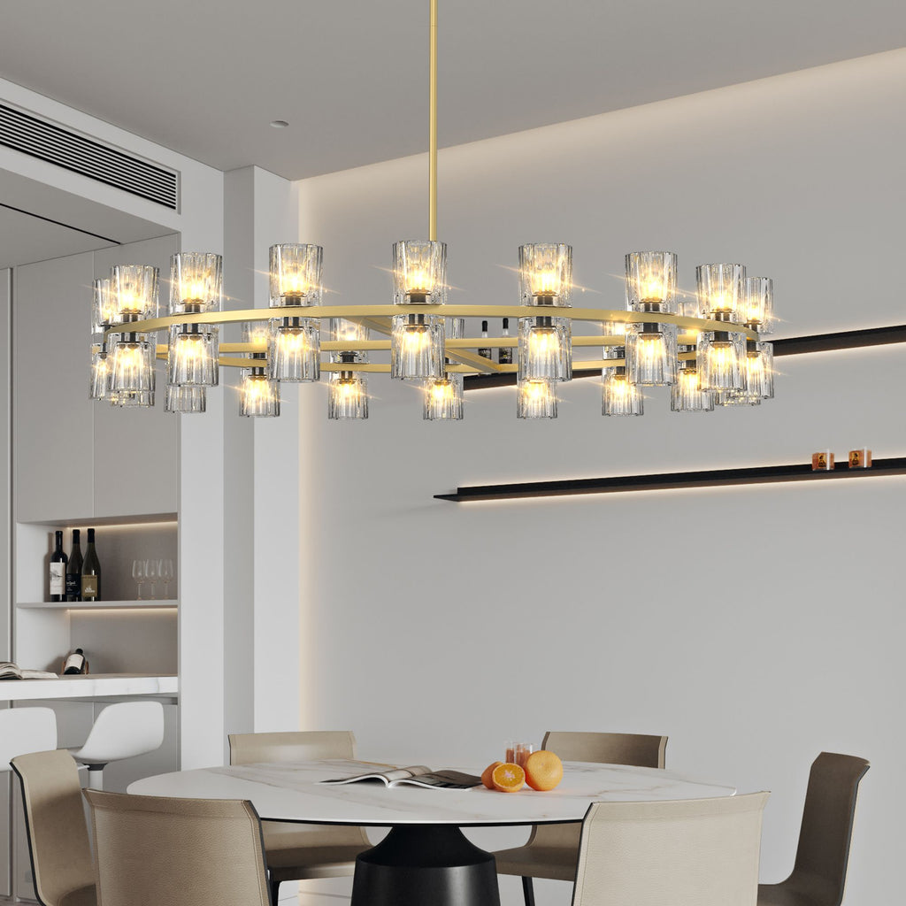 Modern Gold Round Crystal Chandelier