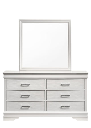 Modern White Dresser with Refined Wood-Look Finish