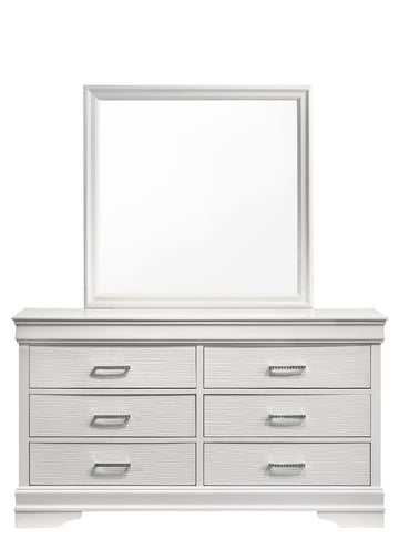 Modern White Dresser with Refined Wood-Look Finish