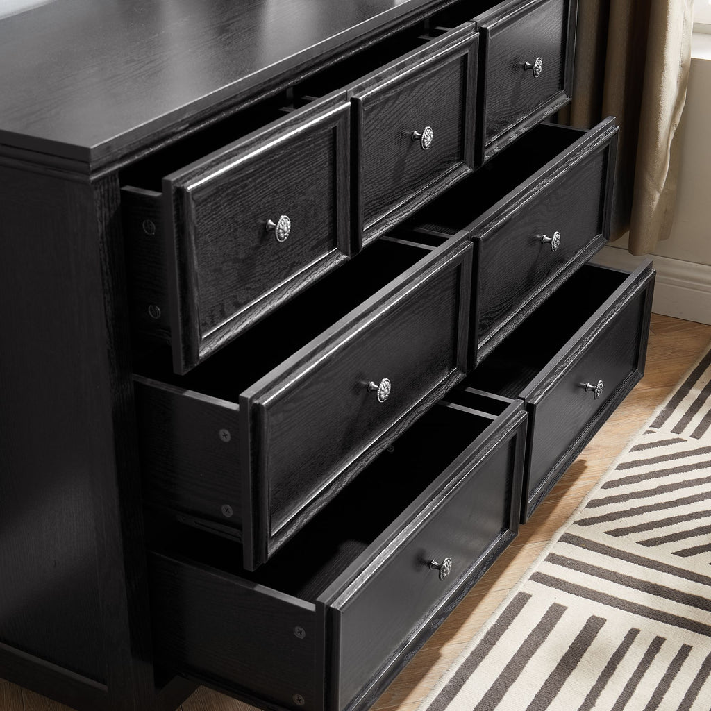 Seven-Drawer Farmhouse Dresser with Raised Handles