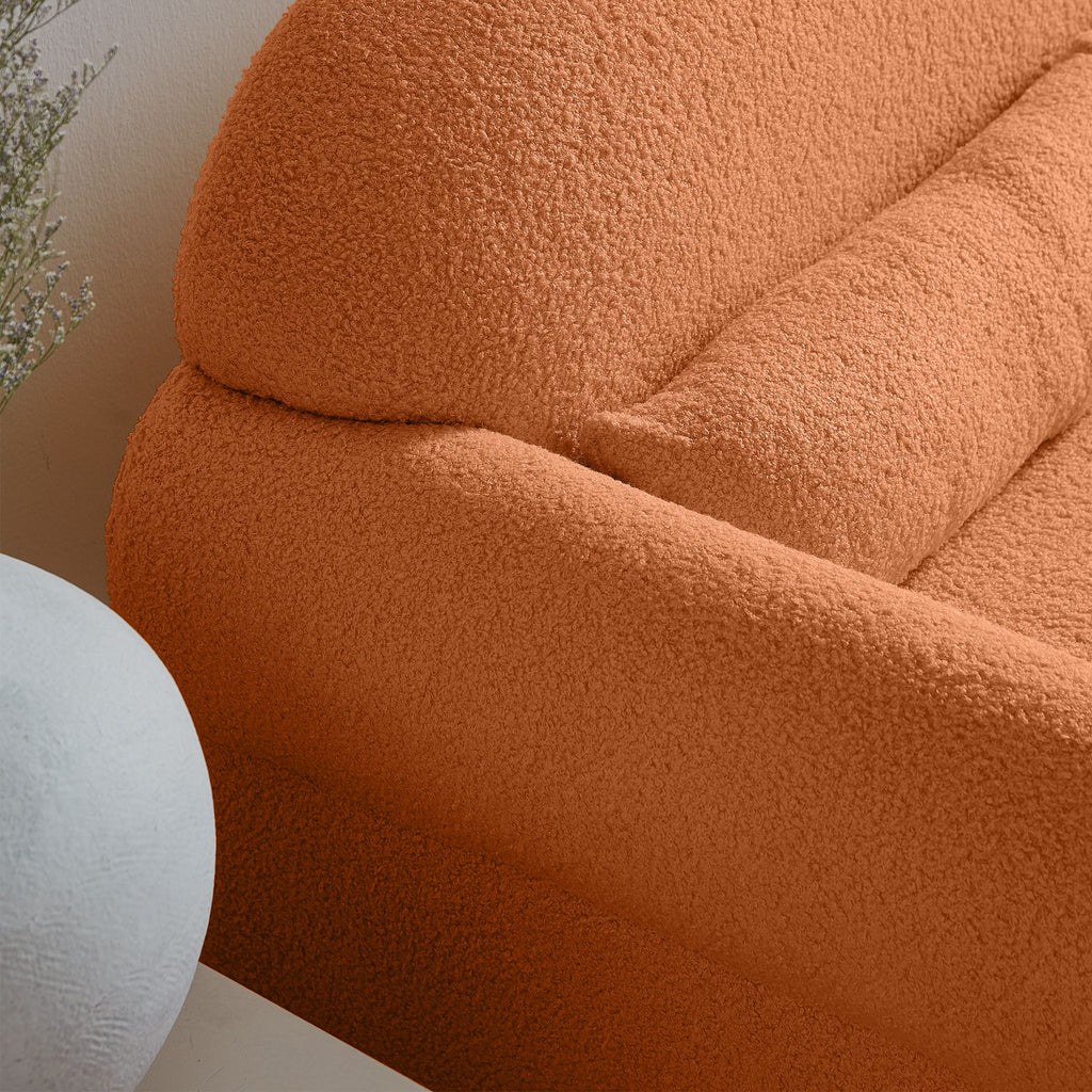 Modern Lambswool Loveseat with Lumbar Pillow