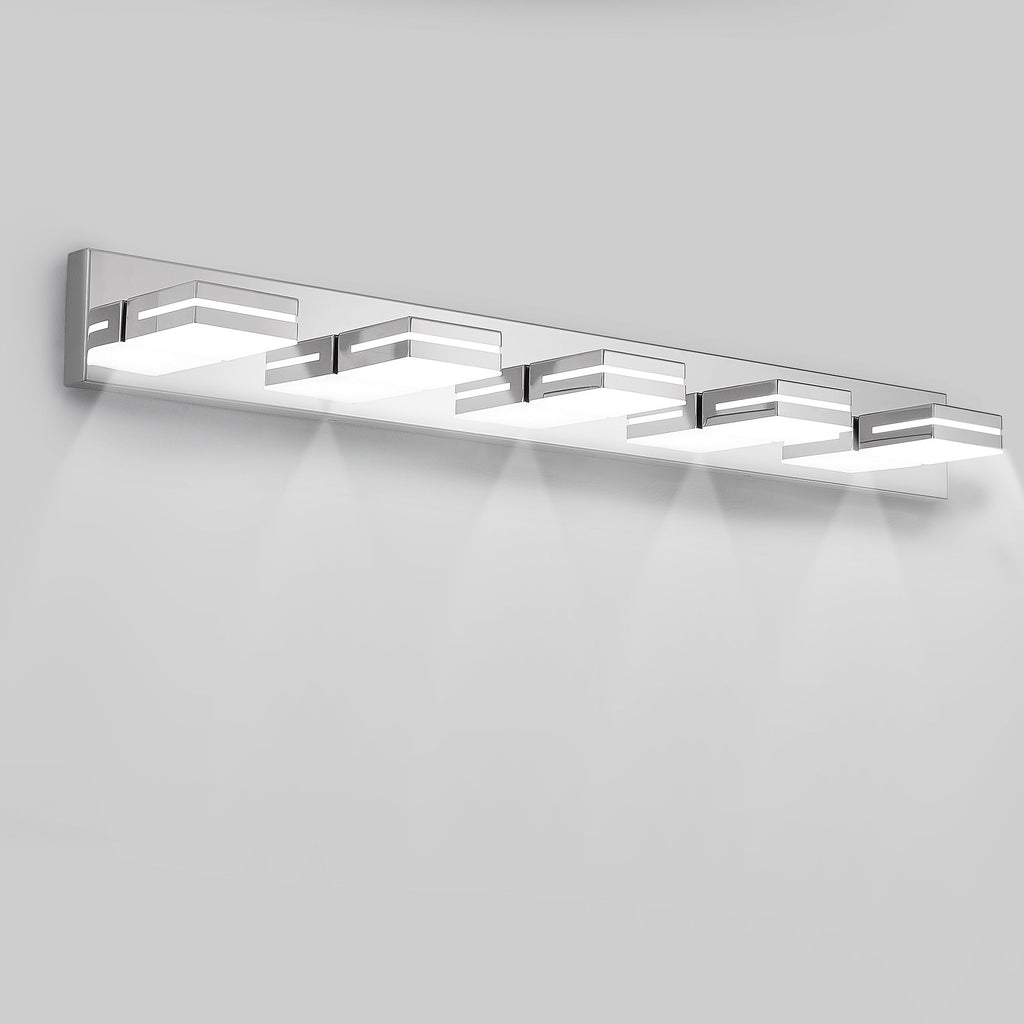 Modern Chrome Five-Light LED Vanity Sconce