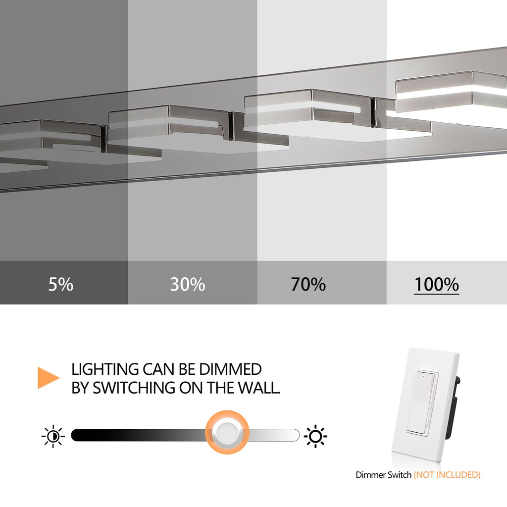Modern Chrome Five-Light LED Vanity Sconce