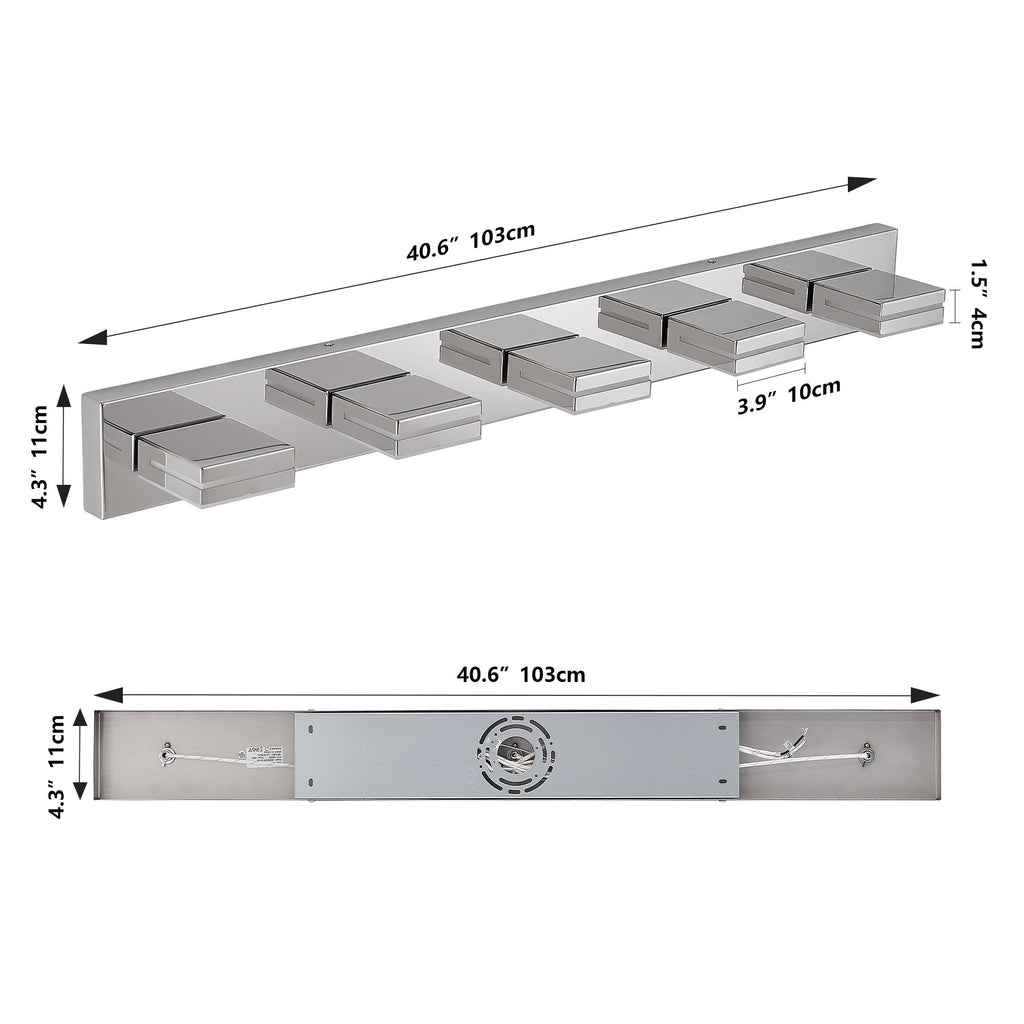 Modern Chrome Five-Light LED Vanity Sconce