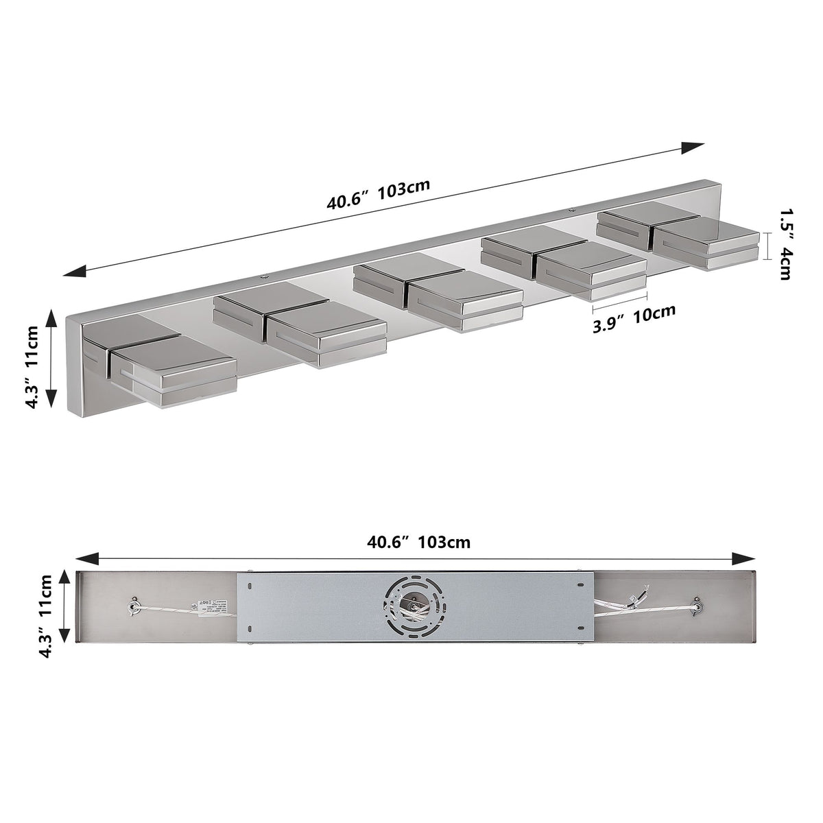 Modern Chrome Five-Light LED Vanity Sconce