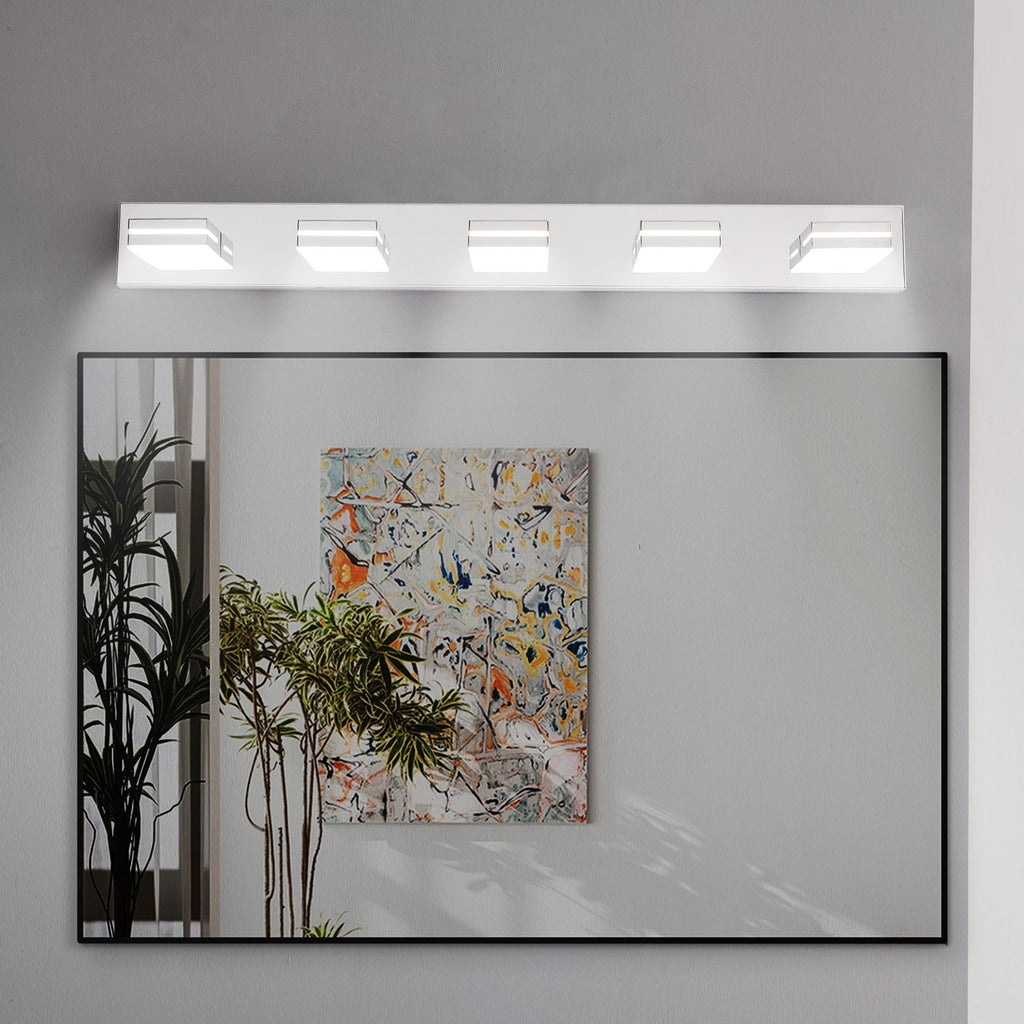 Modern Chrome Five-Light LED Vanity Sconce