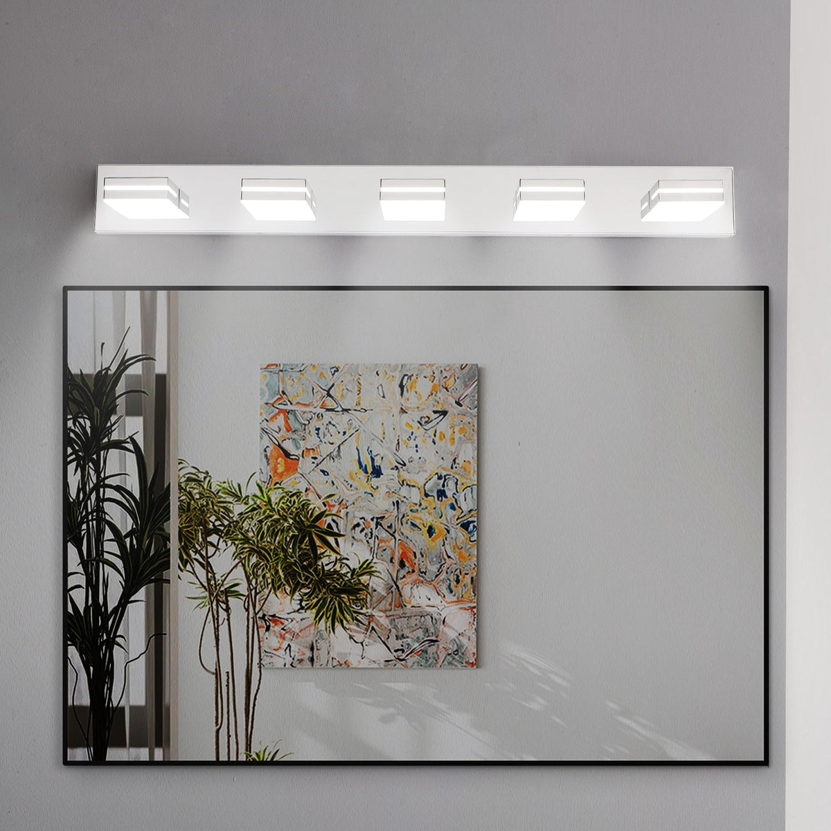 Modern Chrome Five-Light LED Vanity Sconce