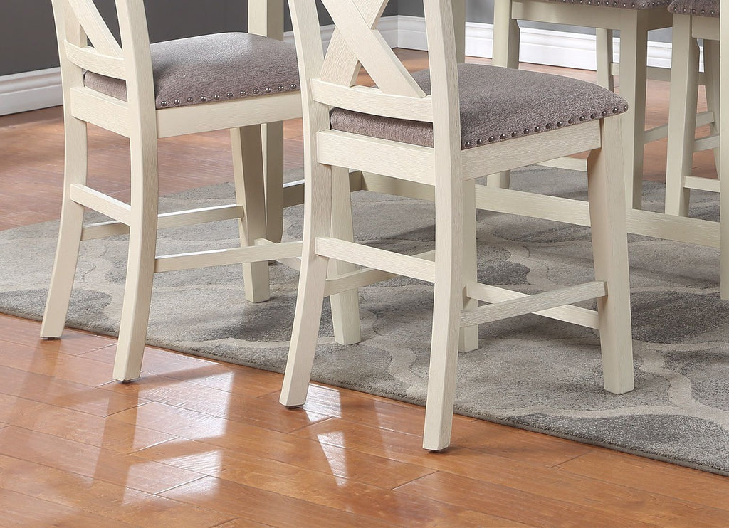 Modern Counter-Height Dining Set with Side Shelves