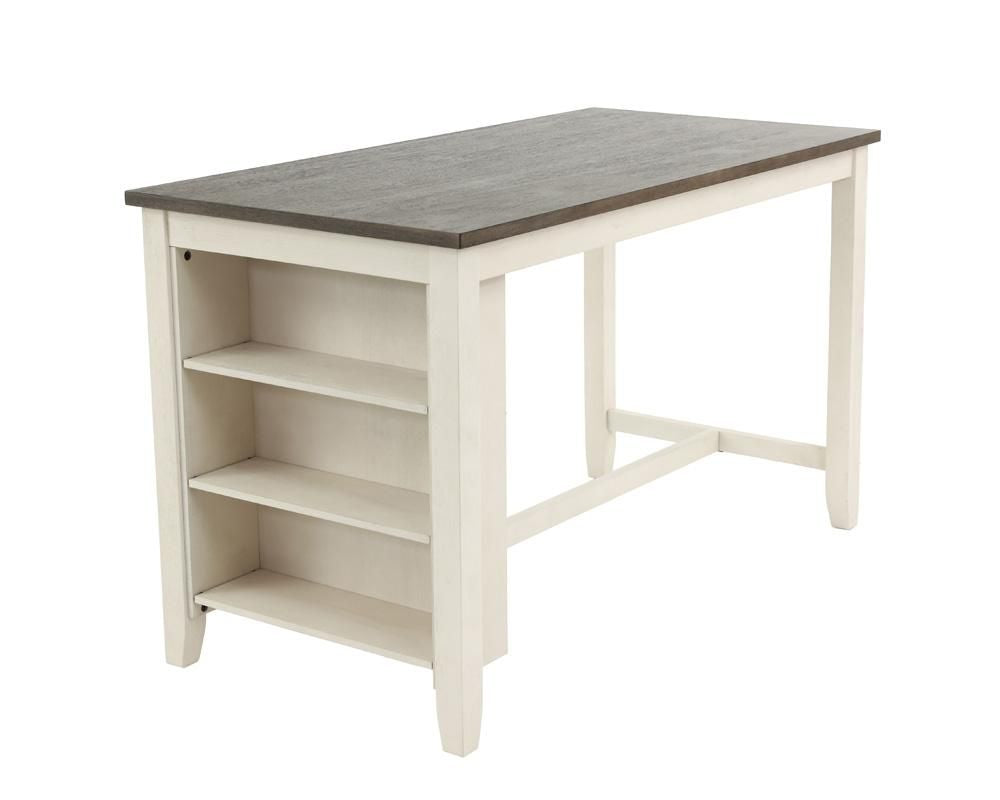 Modern Counter-Height Dining Set with Side Shelves